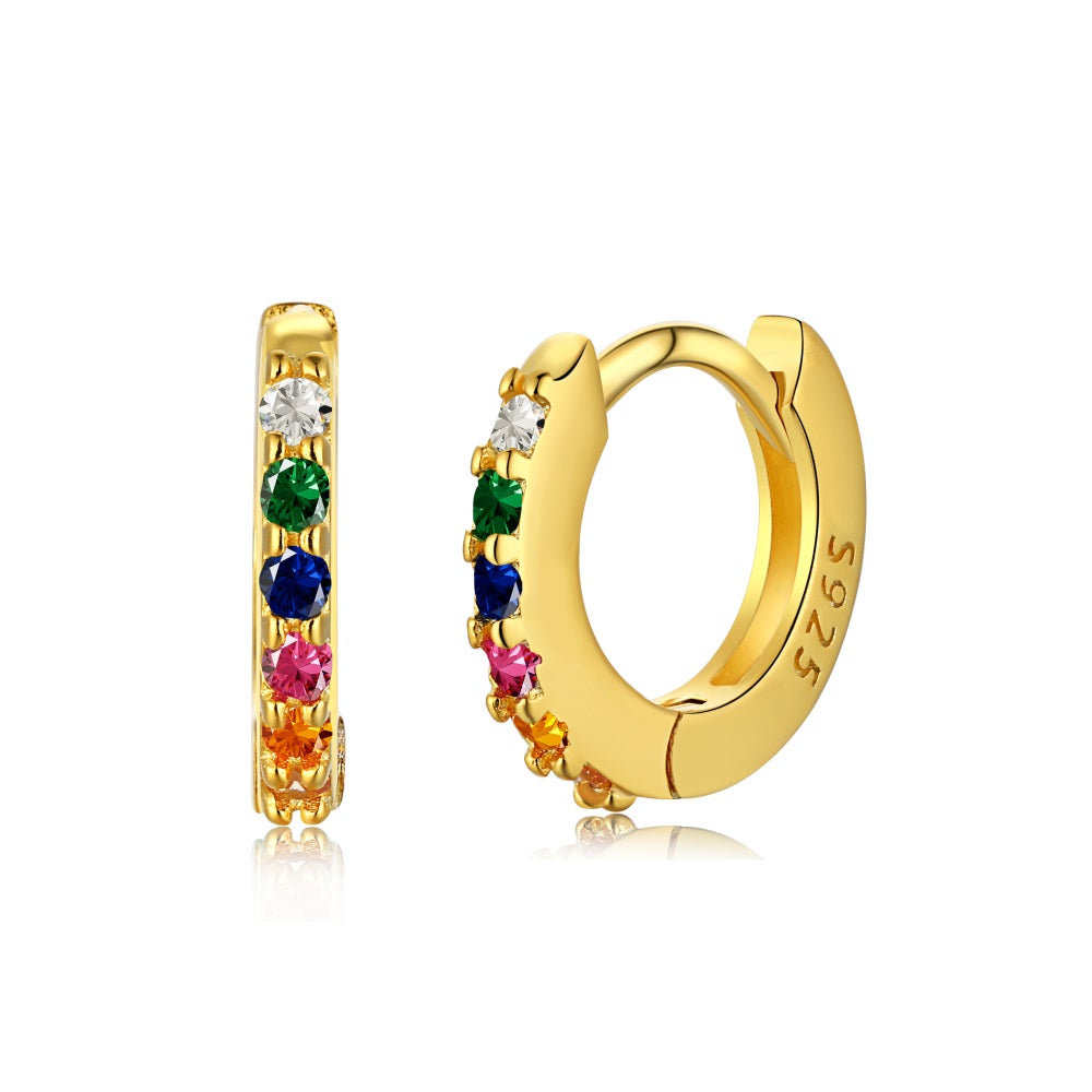 Gold Rainbow hoops