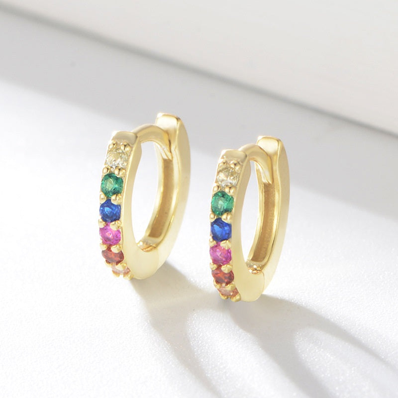 Gold Rainbow hoops