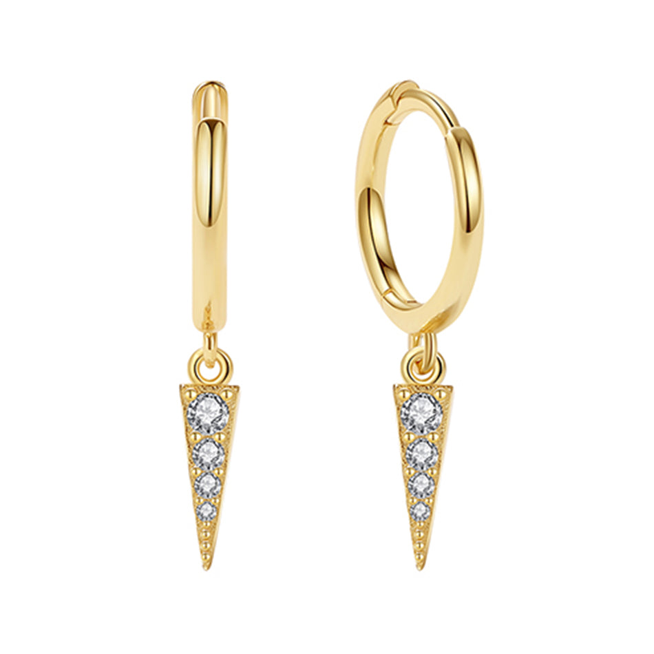 Crystal Sipke Earrings  in Gold